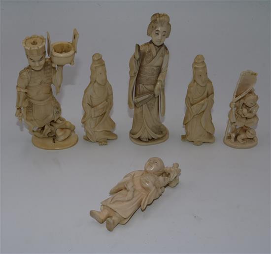 Assorted ivory figures